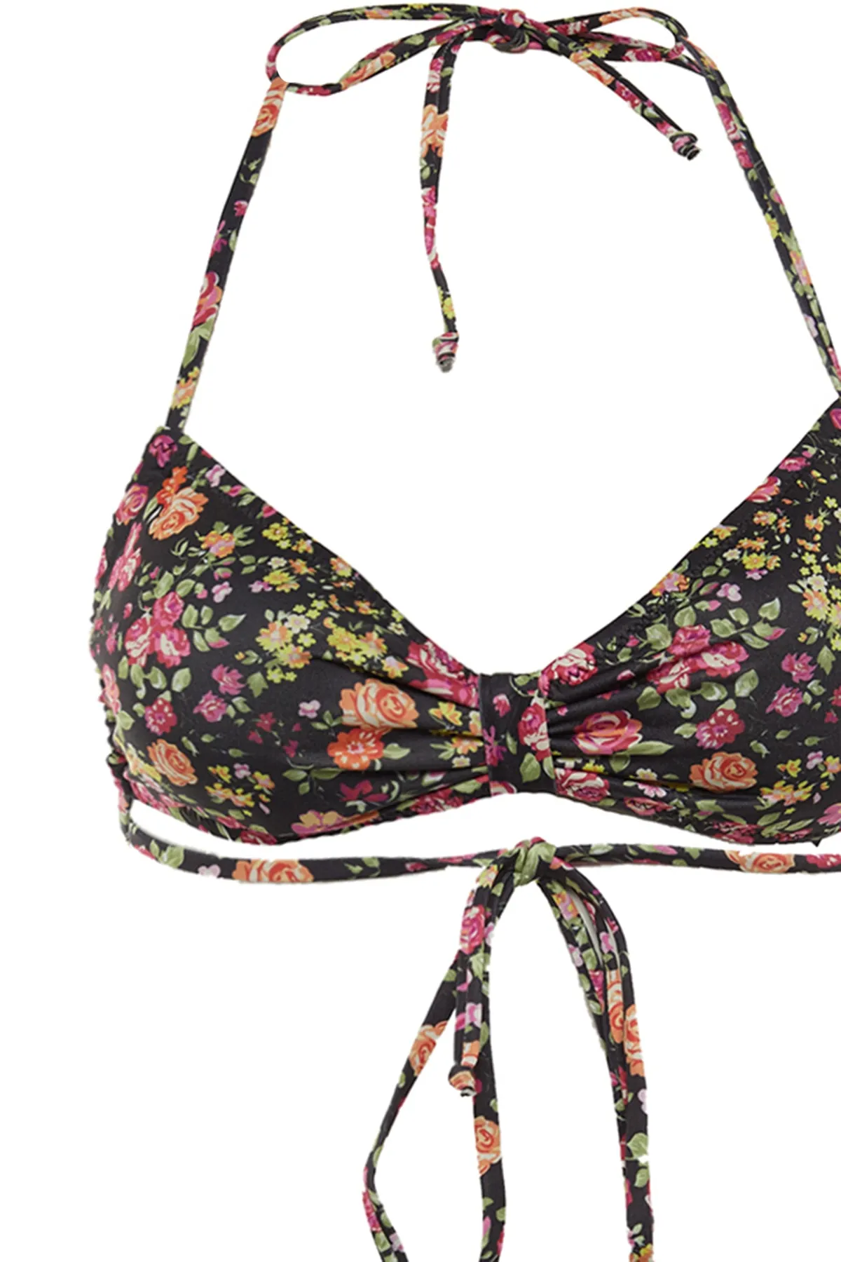 Trendyol Collection  Trägerloses Bikini-Set mit hohem Beinausschnitt und Blumenmuster TBESS22BT0019
