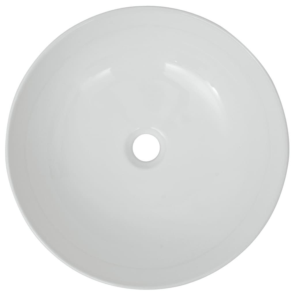 vidaXL Waschbecken Waschbecken Rund Keramik Weiß 41,5 x 13,5 cm