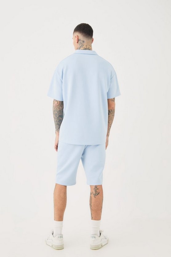 Tall Oversize Scuba Poloshirt & Shorts