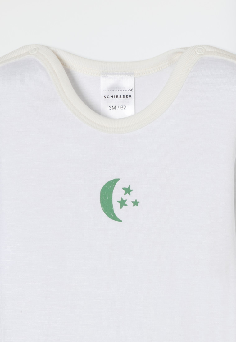 Babybody langarm unisex Feinripp Modal Mond Sterne off-white - Natural Love