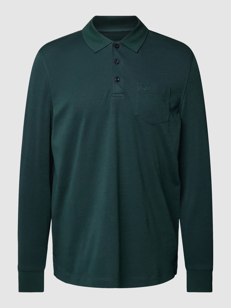 Poloshirt mit Brusttasche in dunkelgrün