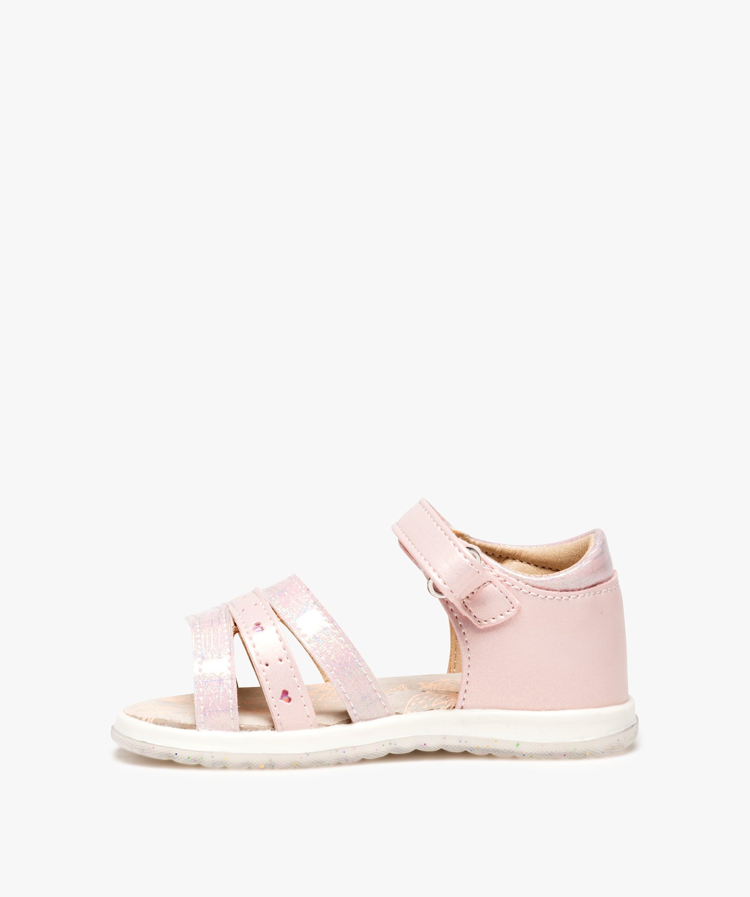 Sandales bébé fille avec brides scintillantes et motifs co... rose | GEMO
