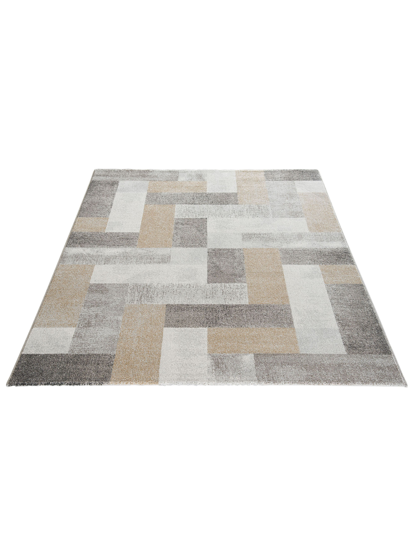 Urban Maze Moderner Teppich, Gold