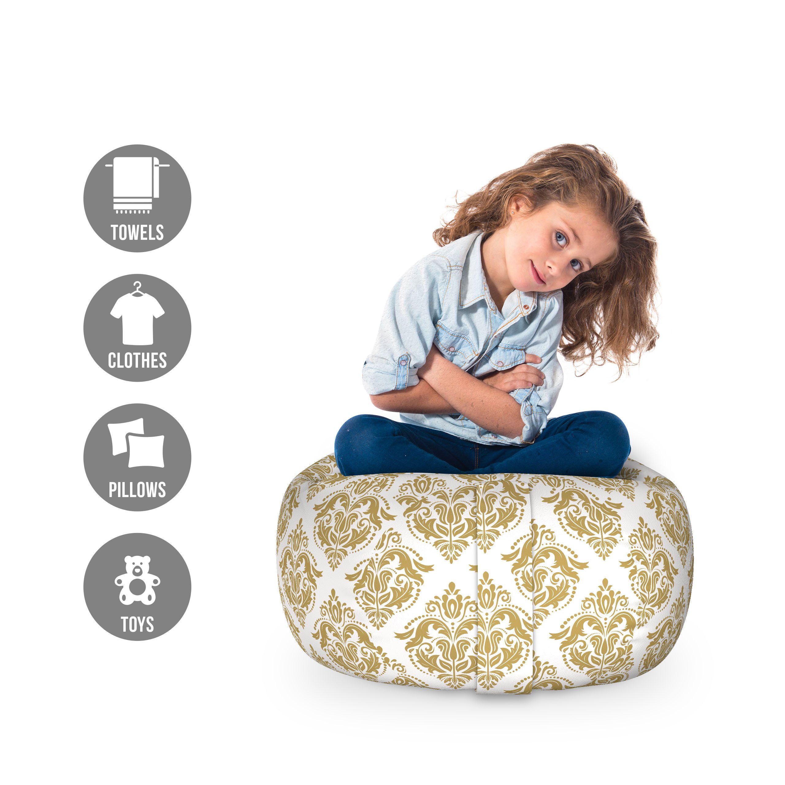 Abakuhaus Spielzeugtruhe Gefüllter Tier Organizer Waschbare Tasche für Kinder, Damast Victorian Klassik-Liebhaber