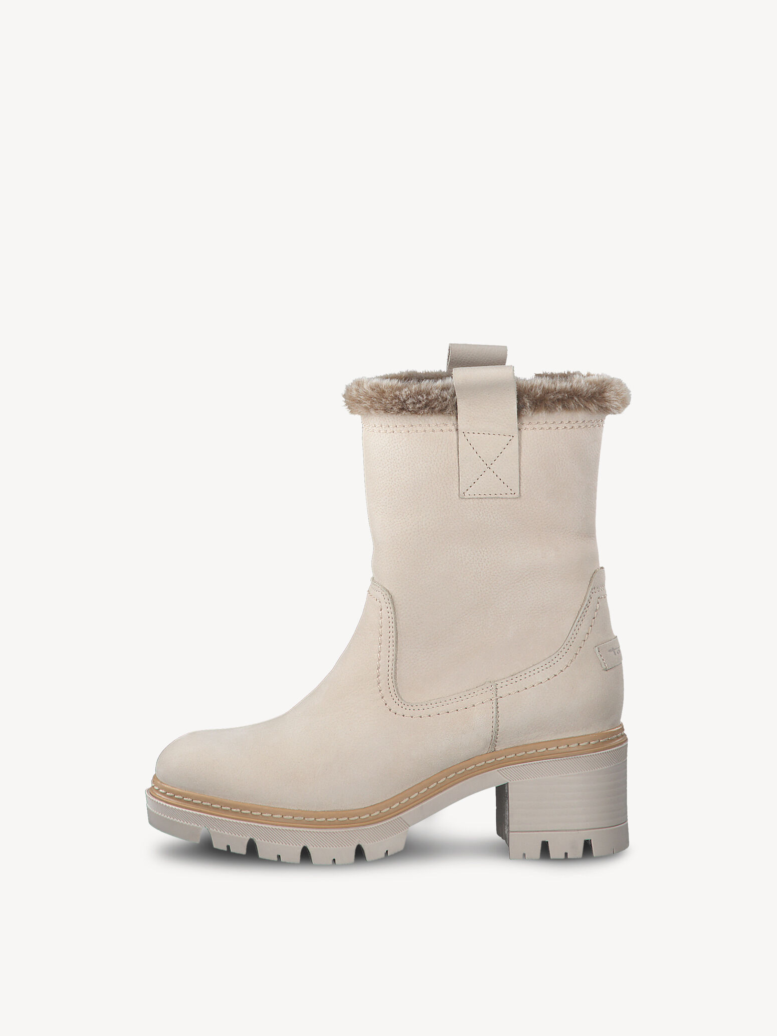 Bottine en cuir - beige doublure chaude