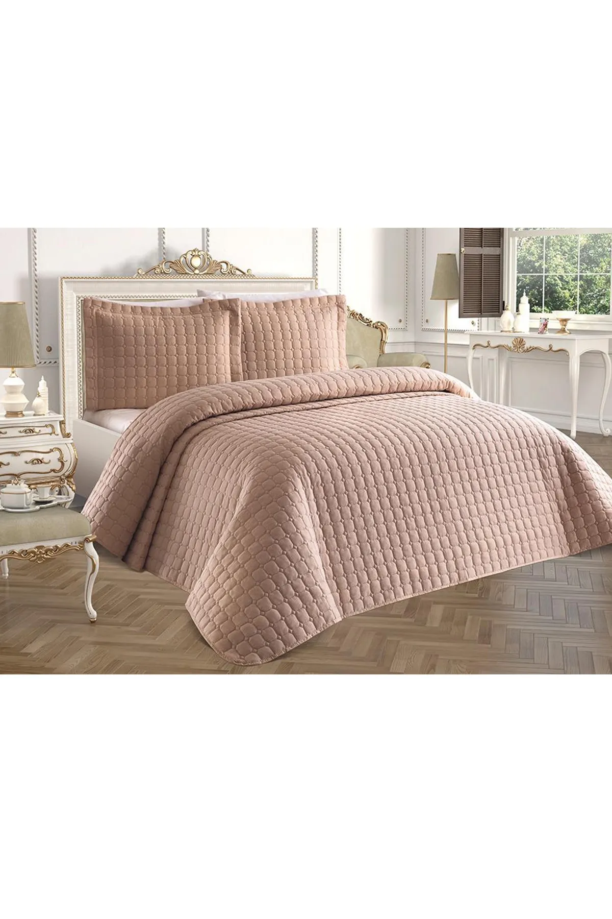 Çeyiz Diyarı  Estiva Tagesdecke für Doppelbett, Cappucino