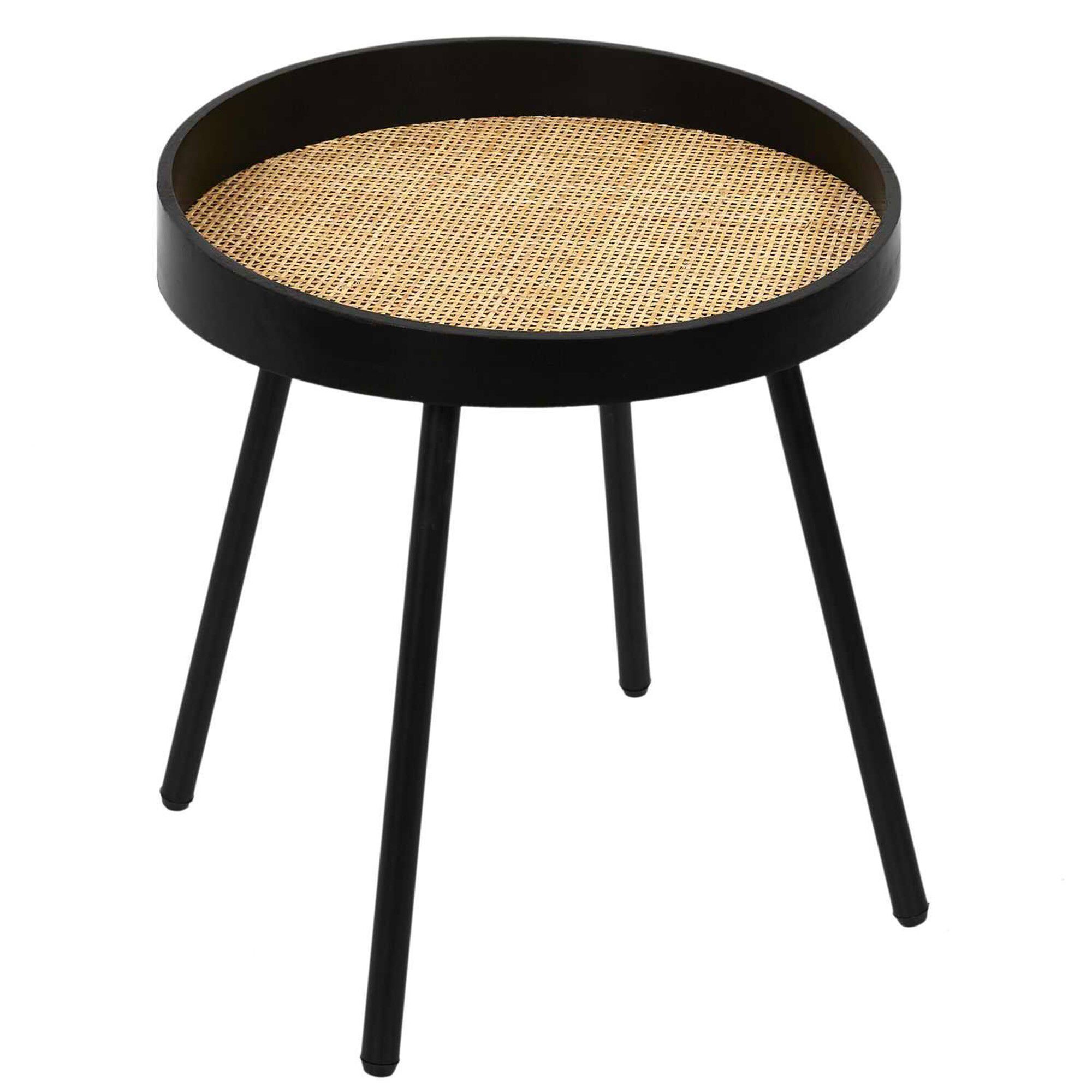 Tables gigognes avec plateau en rotin