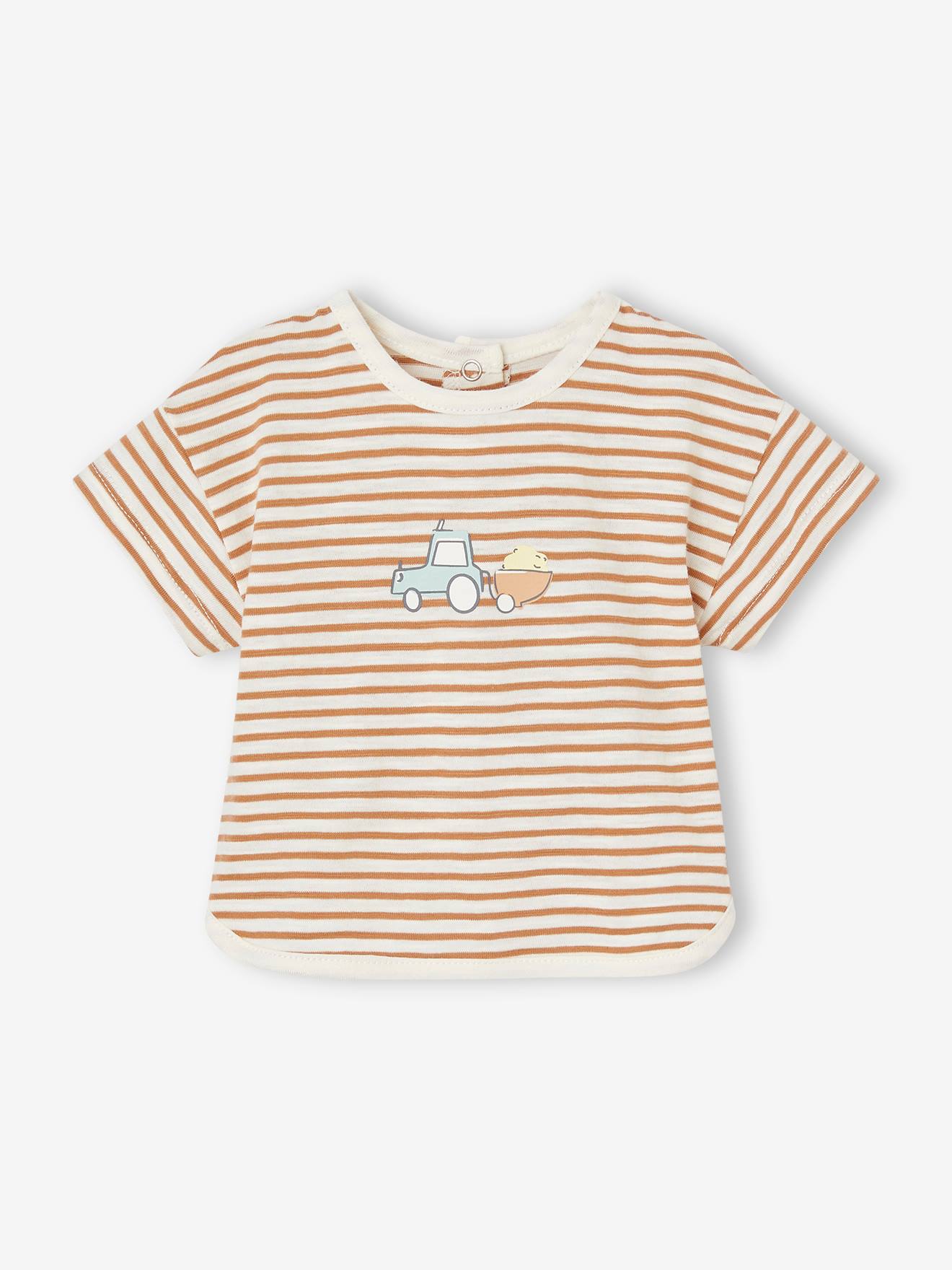 Vertbaudet Baby-Set: T-Shirt, Shorts & Sonnenhut - cappuccino
