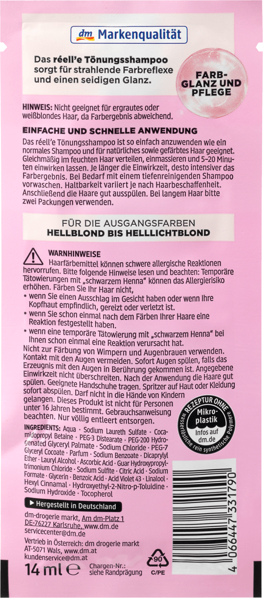 Tönungsshampoo  8.1 Platinblond, 14 ml