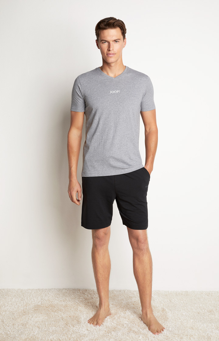 2er-Pack Fine Cotton T-Shirts in Grau meliert