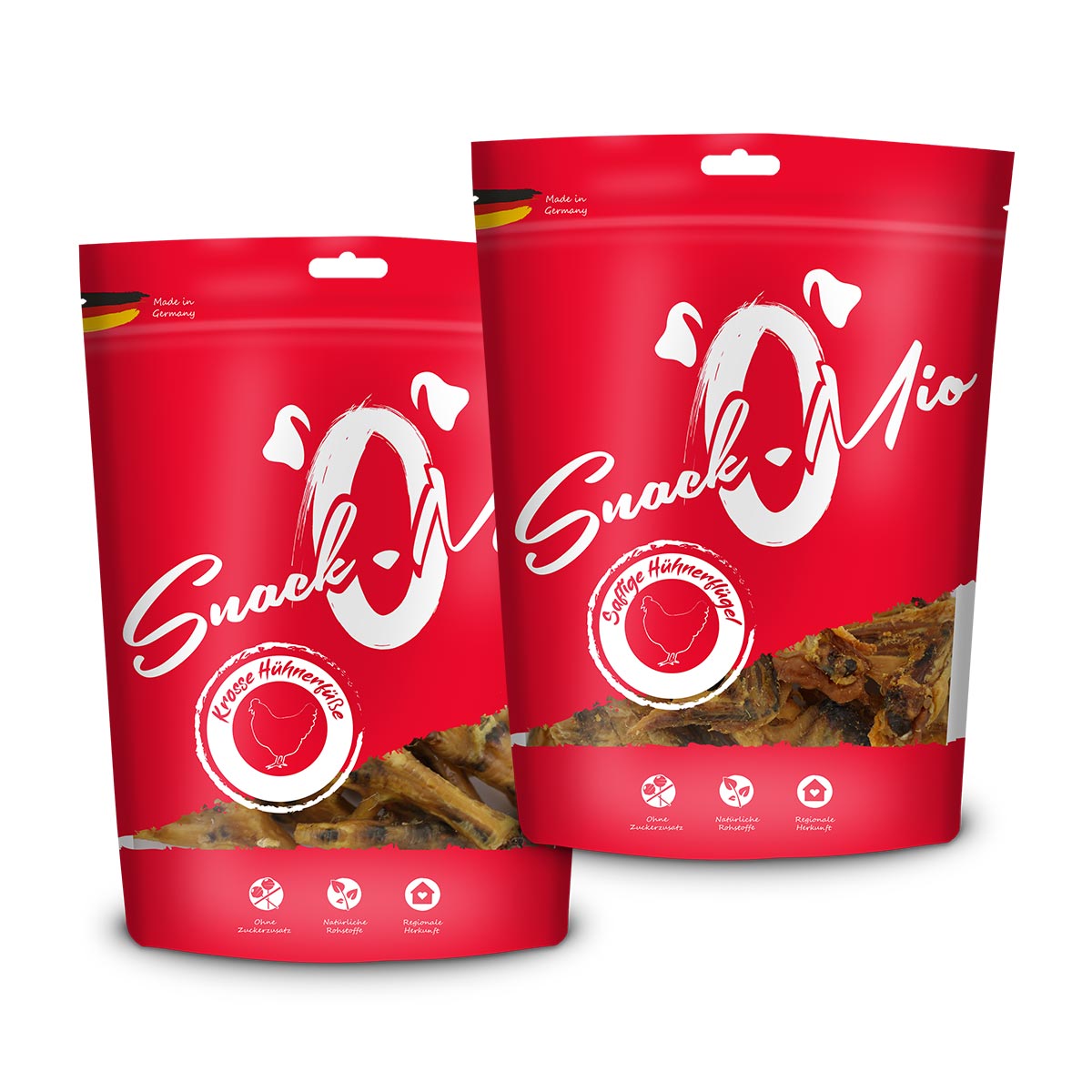 SnackOMio - Hühnerfüße 350g und Hühnerflügel 500g bei ZooRoyal