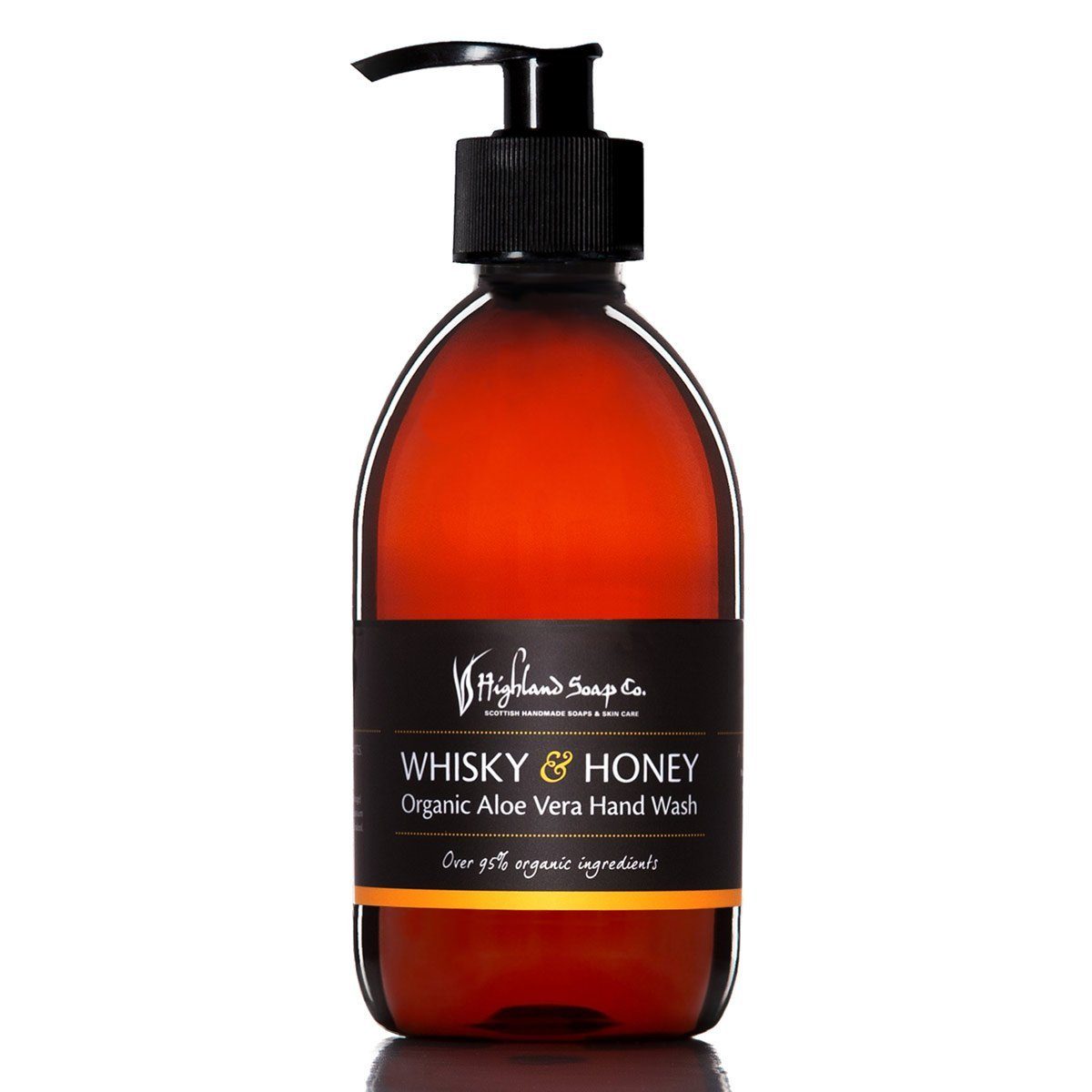 Highland Soaps Co. Handseife Whisky & Honey; 300 ml, 95% Bio-Zutaten, Handgefertigt, Tierversuchsfrei