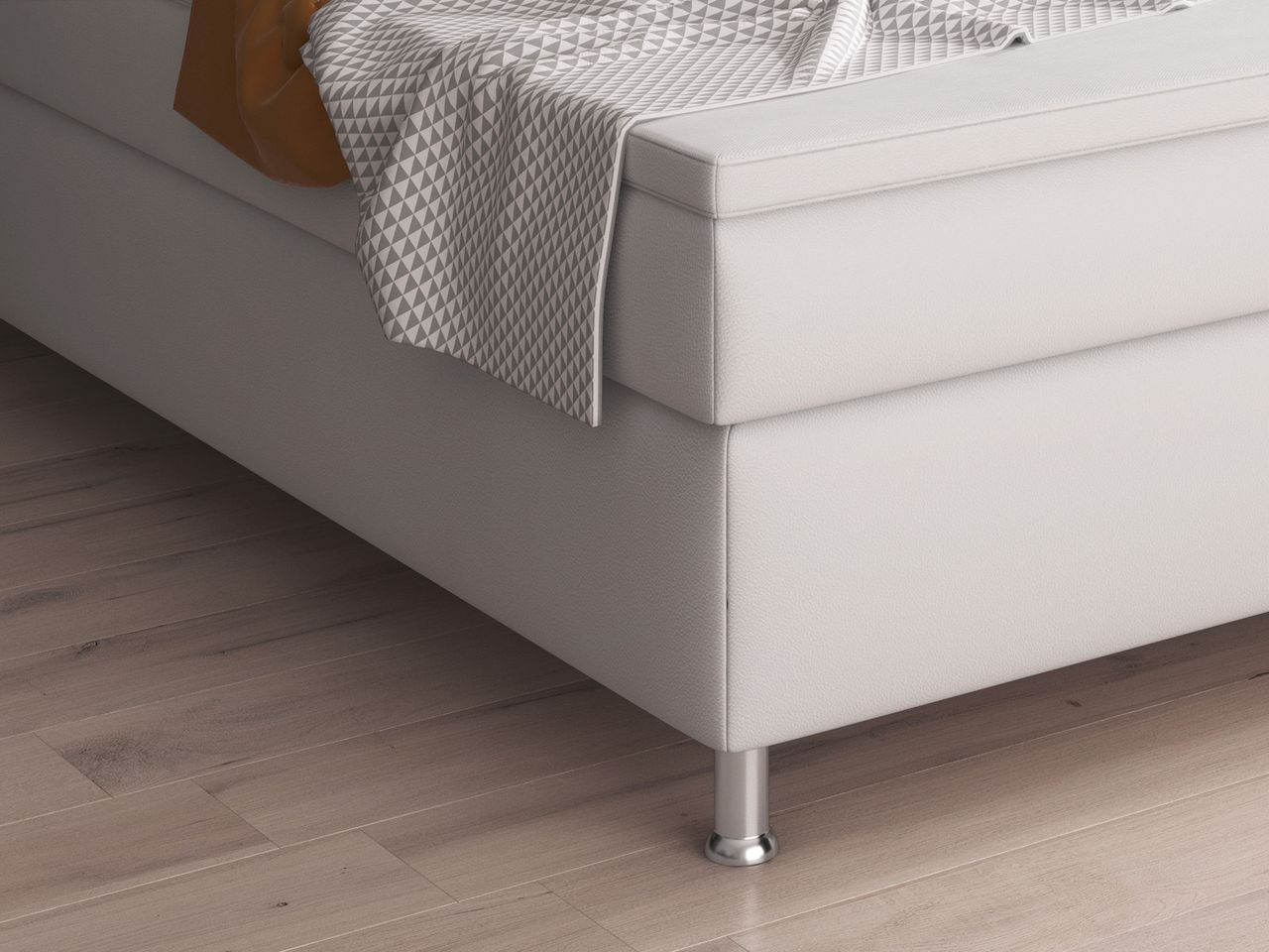 IHG Boxspringbett Oslo 180x200 cm Kunstleder Weiß