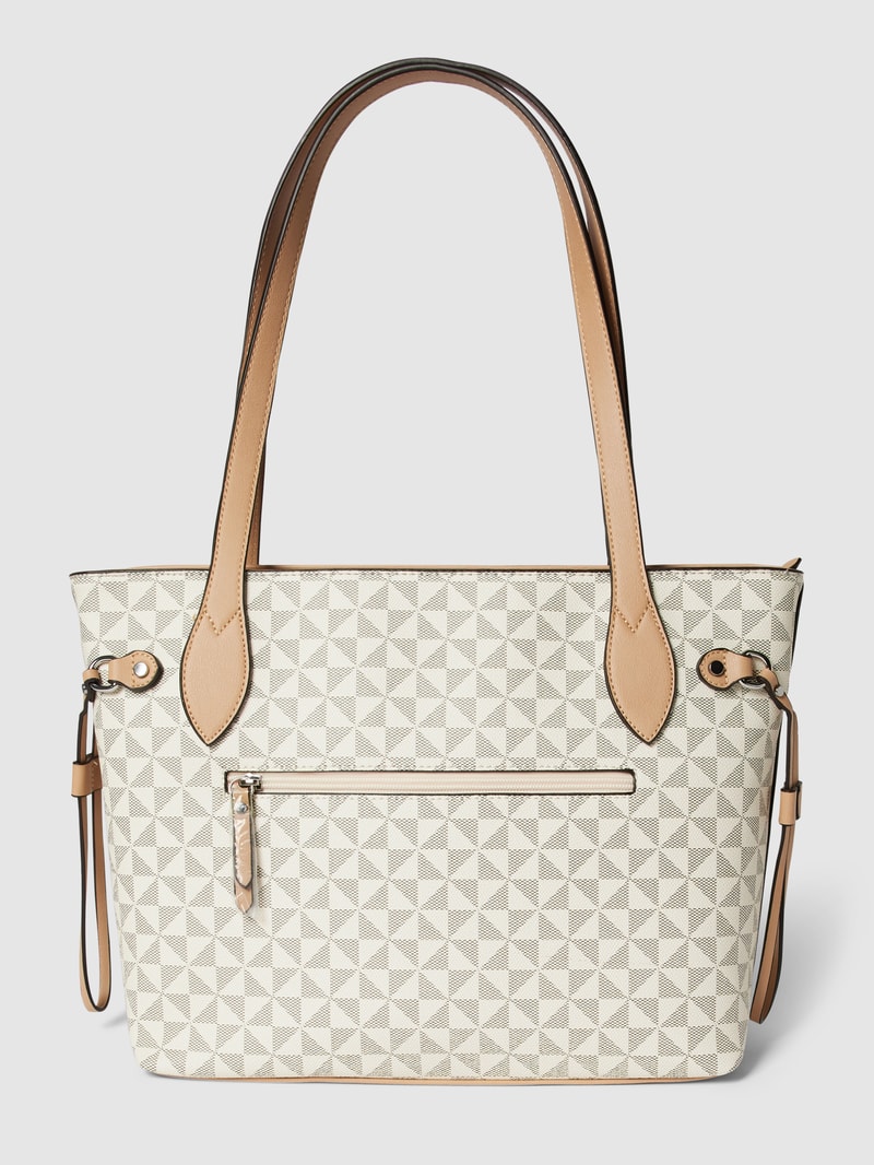 Shopper mit Allover-Muster in ecru