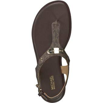 Michael Kors MK Plate Thong Sandale in braun