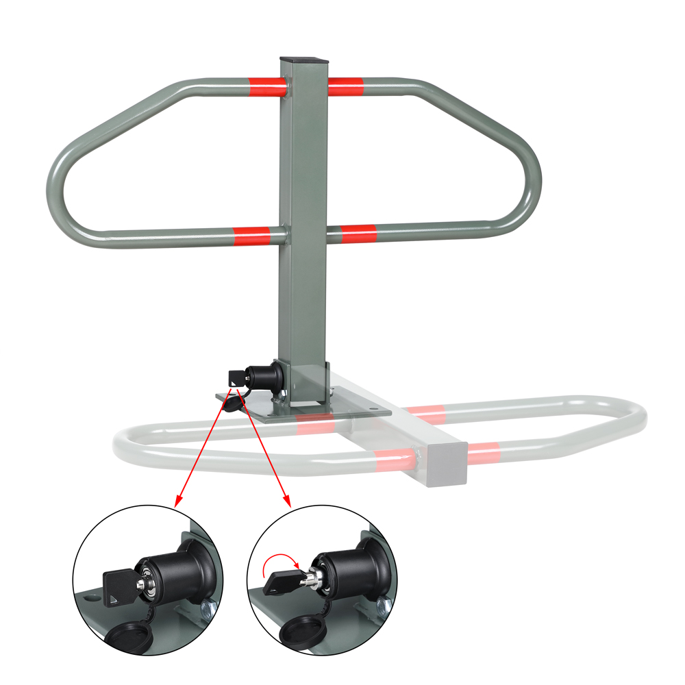 Monzana monzana® Parkplatzsperre Bogen 70 x 47 x 18cm grau/rot