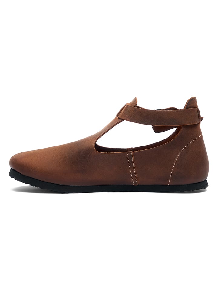 Comfortfusse Leder-Ballerinas in Hellbraun günstig kaufen