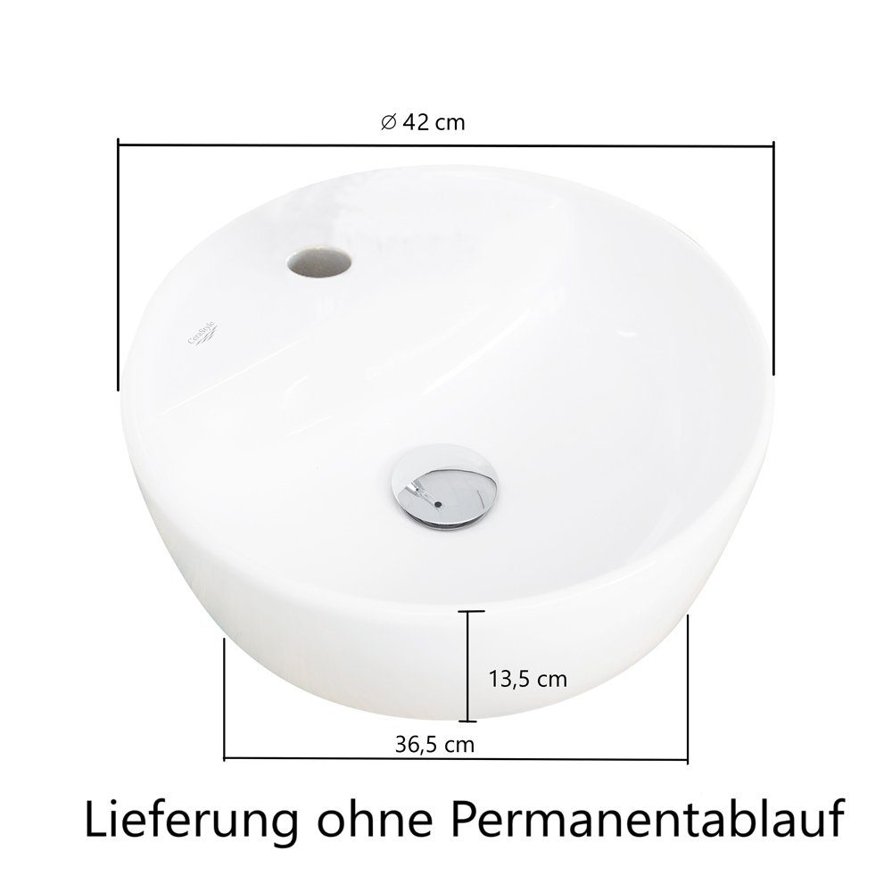 Lomadox Badmöbel-Set KAHLA-03, (3-St), Eiche Baumkantenoptik Waschbecken und Spiegelschrank 181/200/52 cm