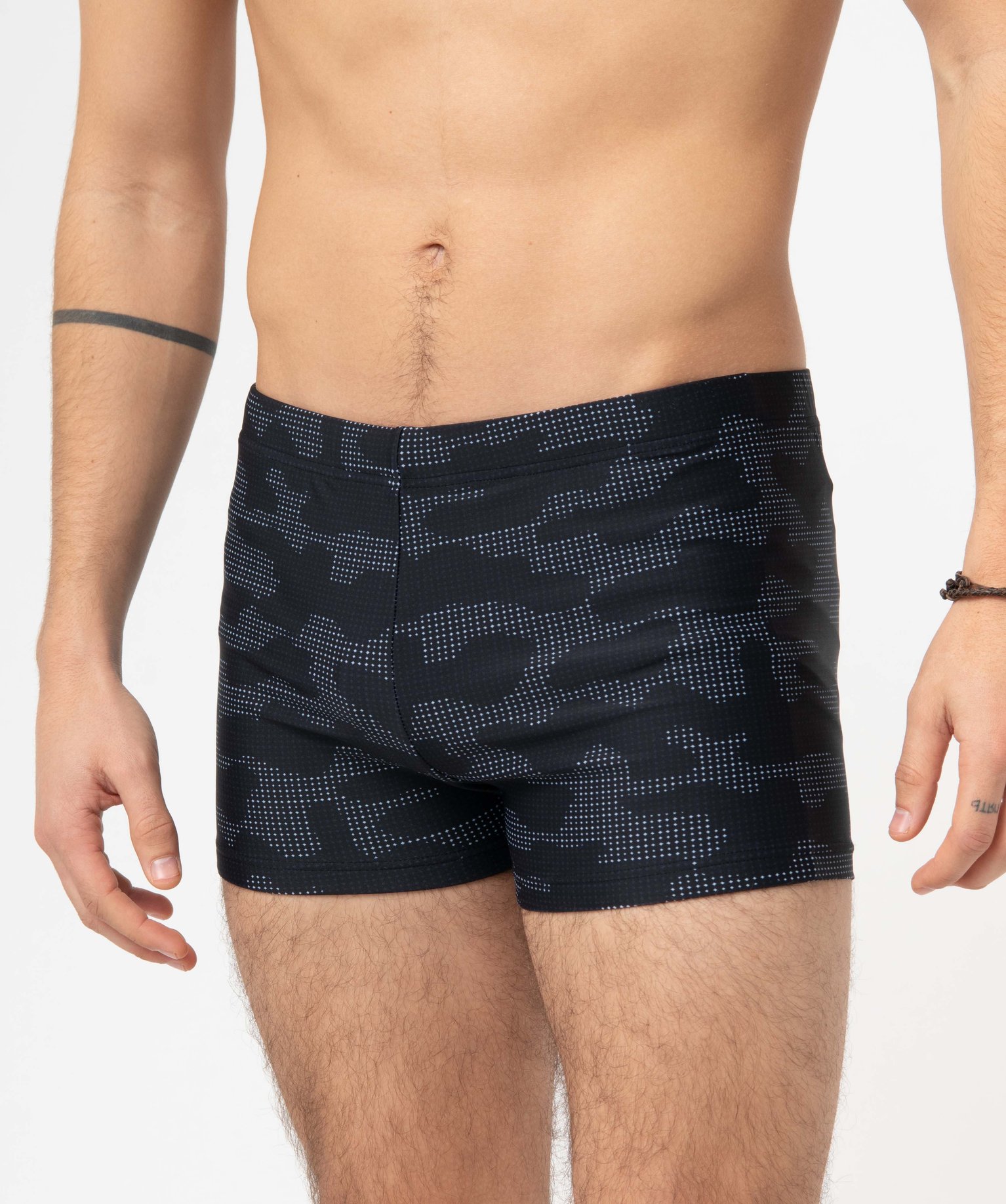 Maillot de bain homme forme boxer avec motifs noir | GEMO