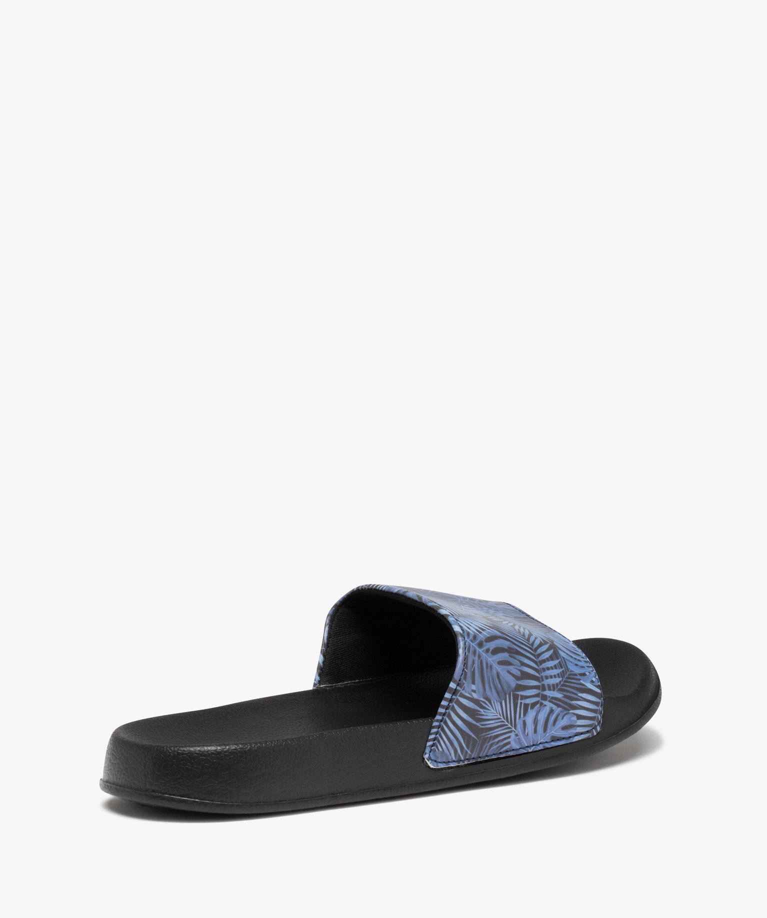 Mules de piscine homme imprimées feuilles bleu | GEMO