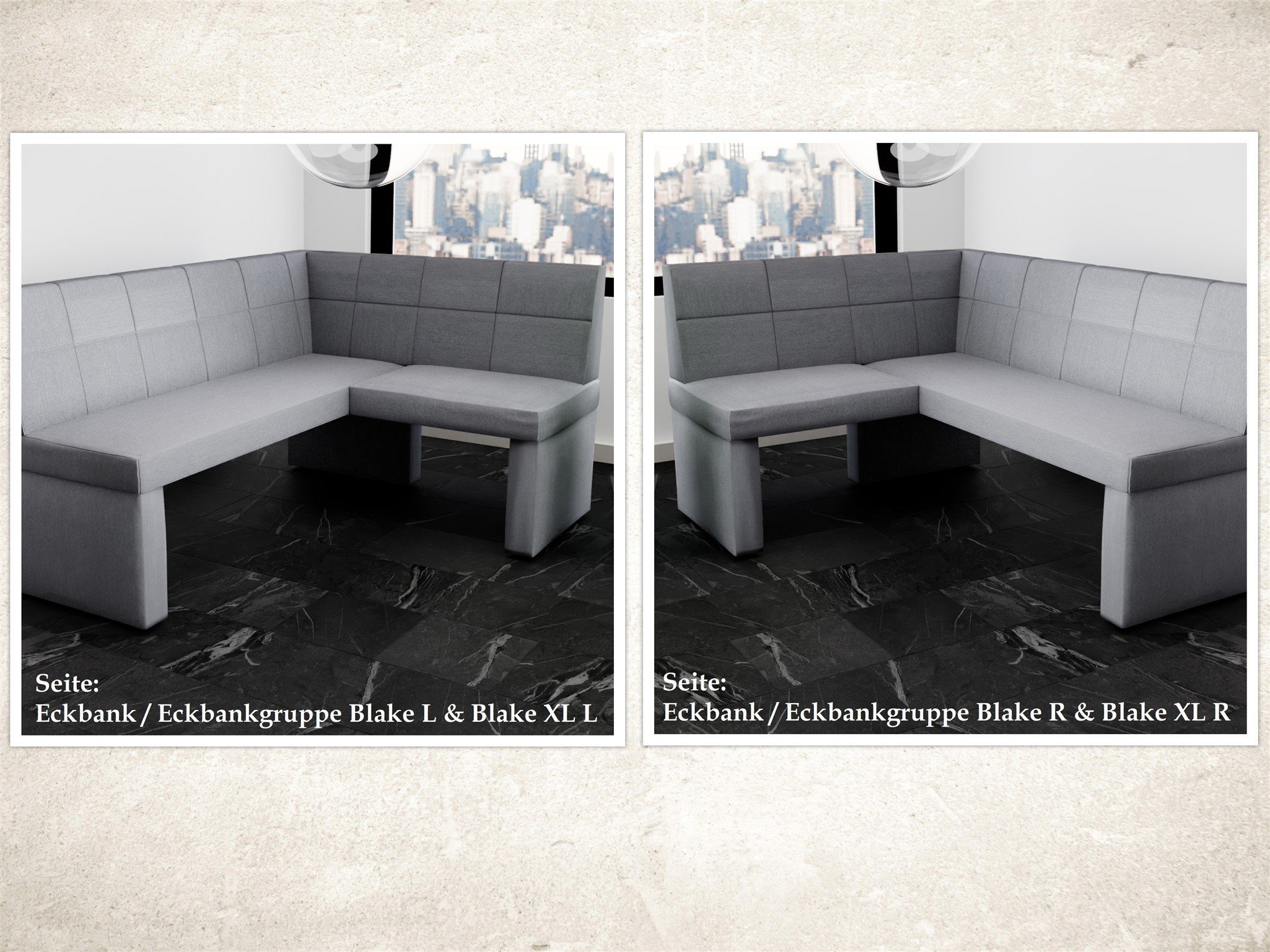 Fun Möbel Eckbankgruppe Eckbankgruppe „BLAKE XL“ Größe 196x142cm mit Tisch Sonoma, ausziehbarer Tisch