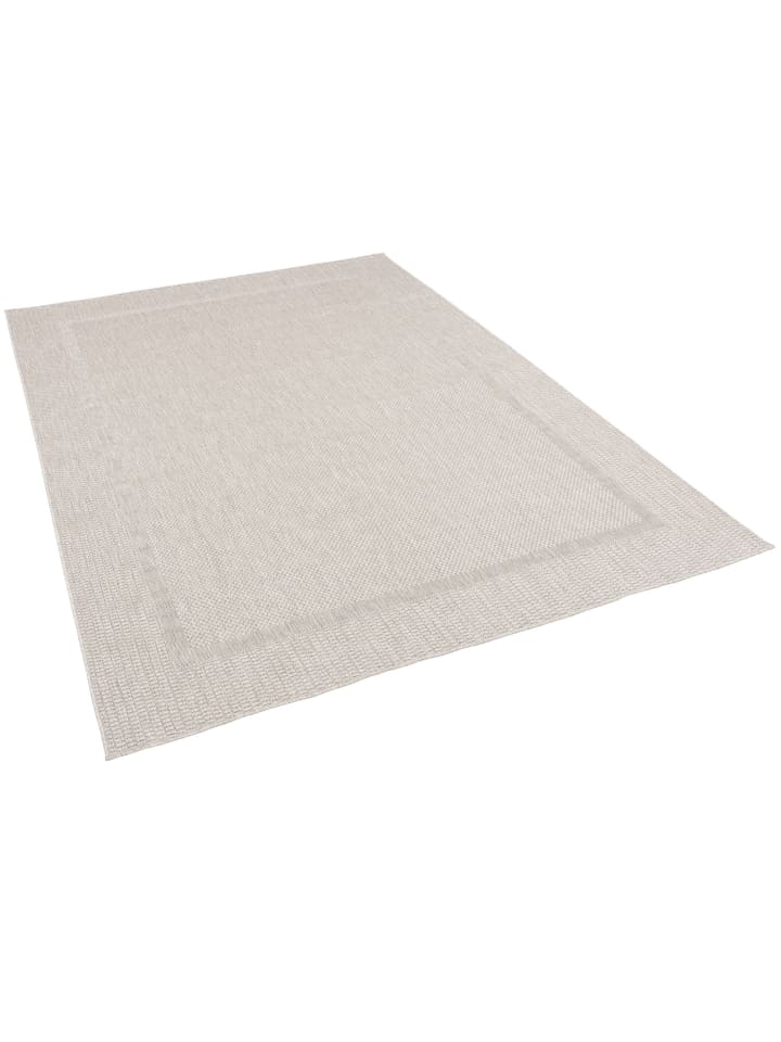 Pergamon In & Outdoor Teppich Natur Valencia Bordüre in Silber günstig kaufen 80 x 150cm