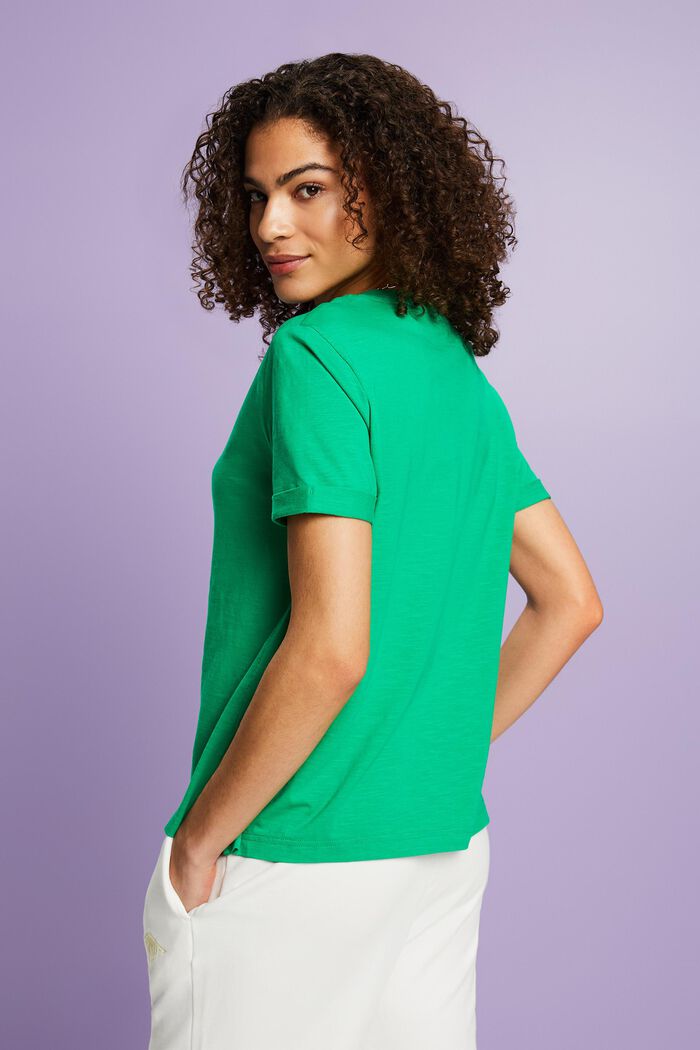 T-Shirt mit Slub-Struktur und U-Ausschnitt