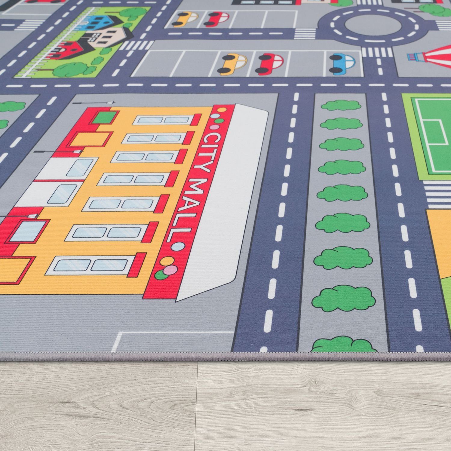 Kinderteppich Spielteppich Kinderzimmer Teppich Kinderteppich Auto Straßen, TT Home, rechteckig, Höhe: 9 mm