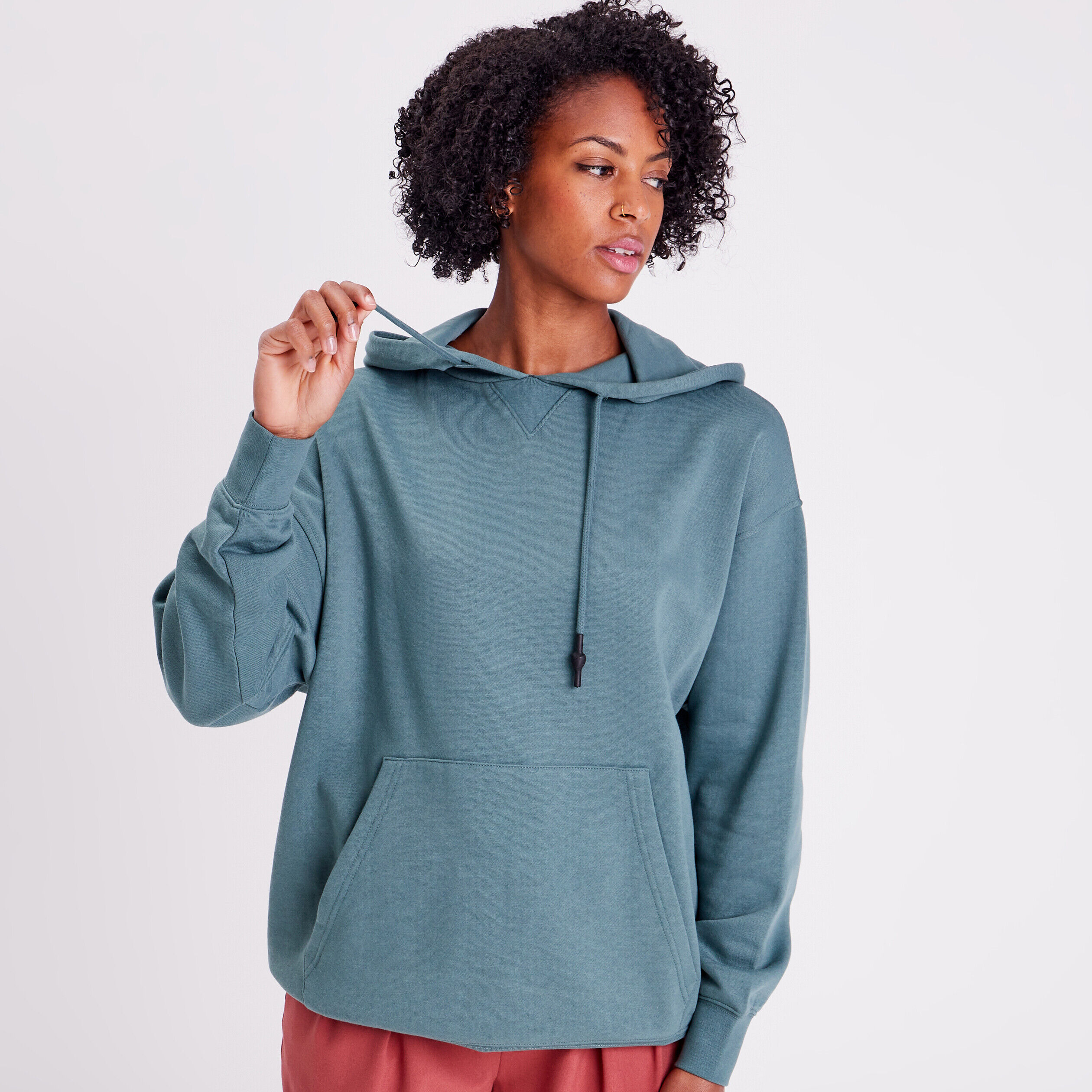 Sweat oversize à capuche vert foncé femme | Cache Cache