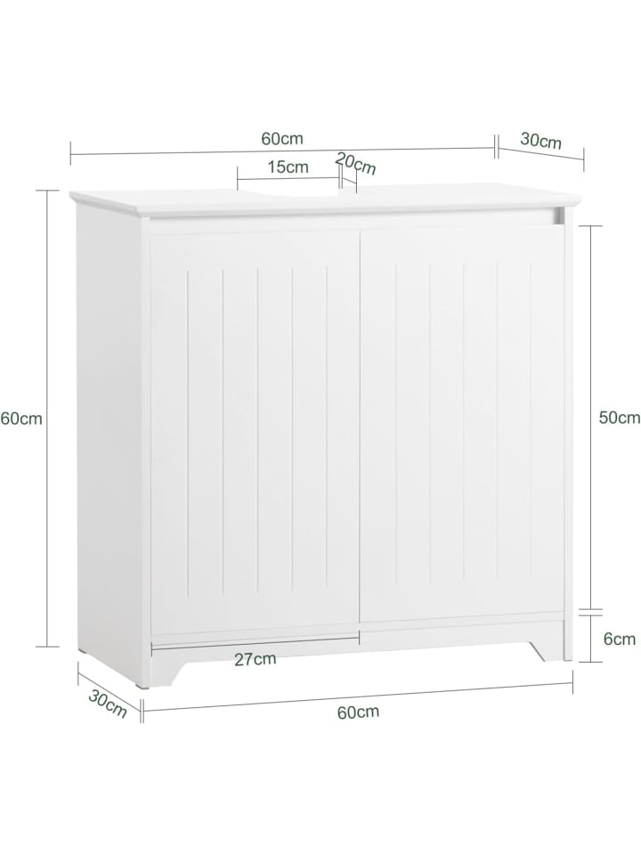 SoBuy Waschbeckenunterschrank in Weiß - (B)60 x (H)60 x (T)30cm günstig kaufen onesize