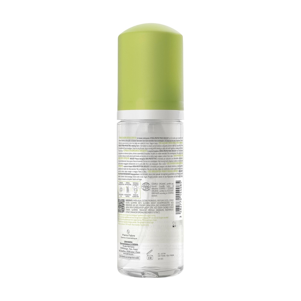 A-Derma Mousse nettoyante dermatologique hydra-p rotectrice BIOLOGY 150 ml Mousse nettoyante