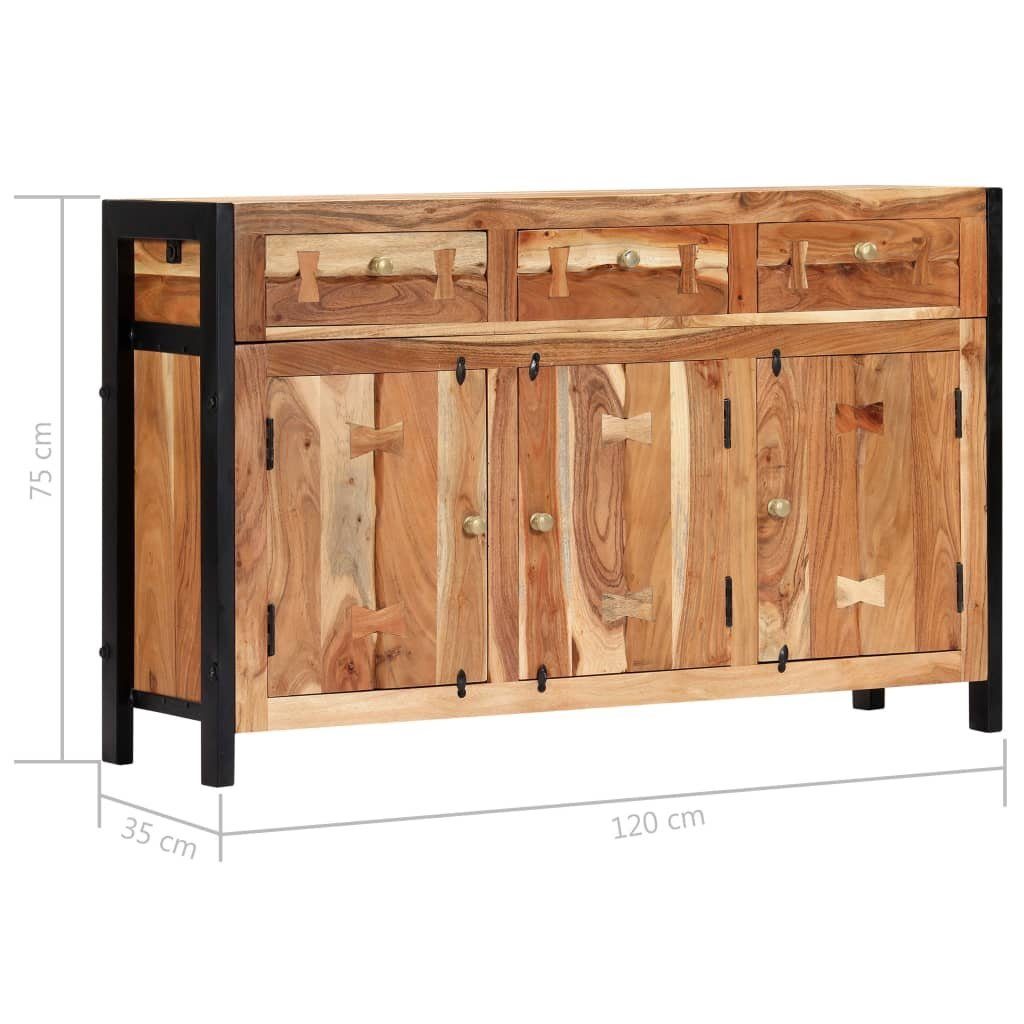 vidaXL Sideboard Sideboard 120x35x75 cm Akazie Massivholz (1 St)