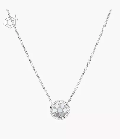Fossil Kette Sterling Anhänger Perlmutt Sterlingsilber