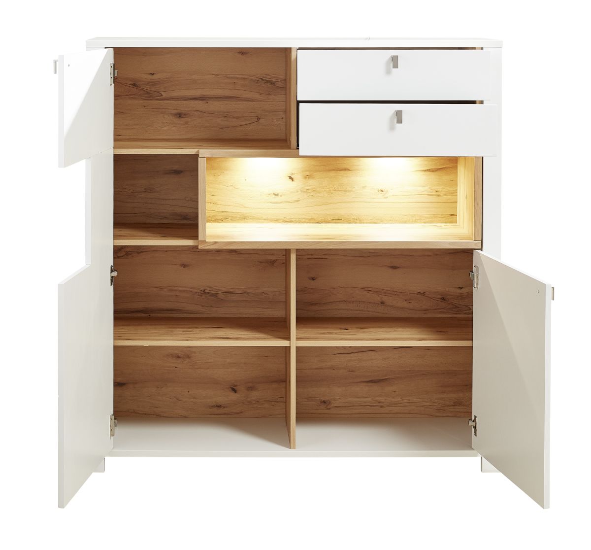 Sideboard Serpio Weiß 132x138x41cm