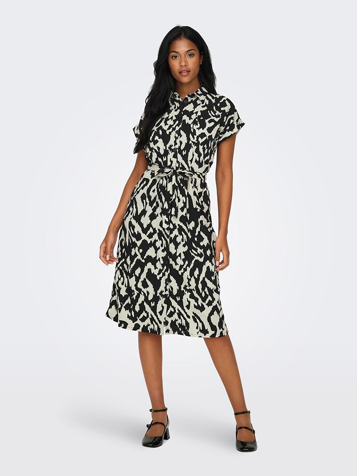 ONLY Kleid in Beige/ Schwarz günstig kaufen