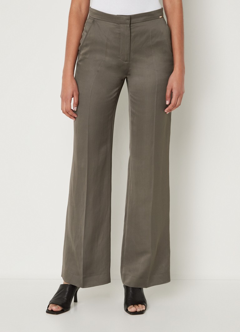Cinque Cisong high waist wide fit trousers in linen blend