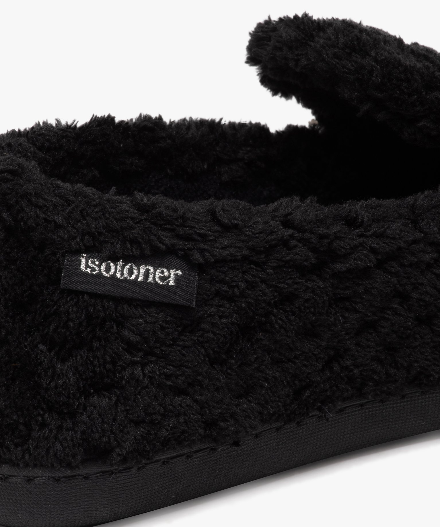 Chaussons femme pantoufles fourrées unies - Isotoner noir | GEMO