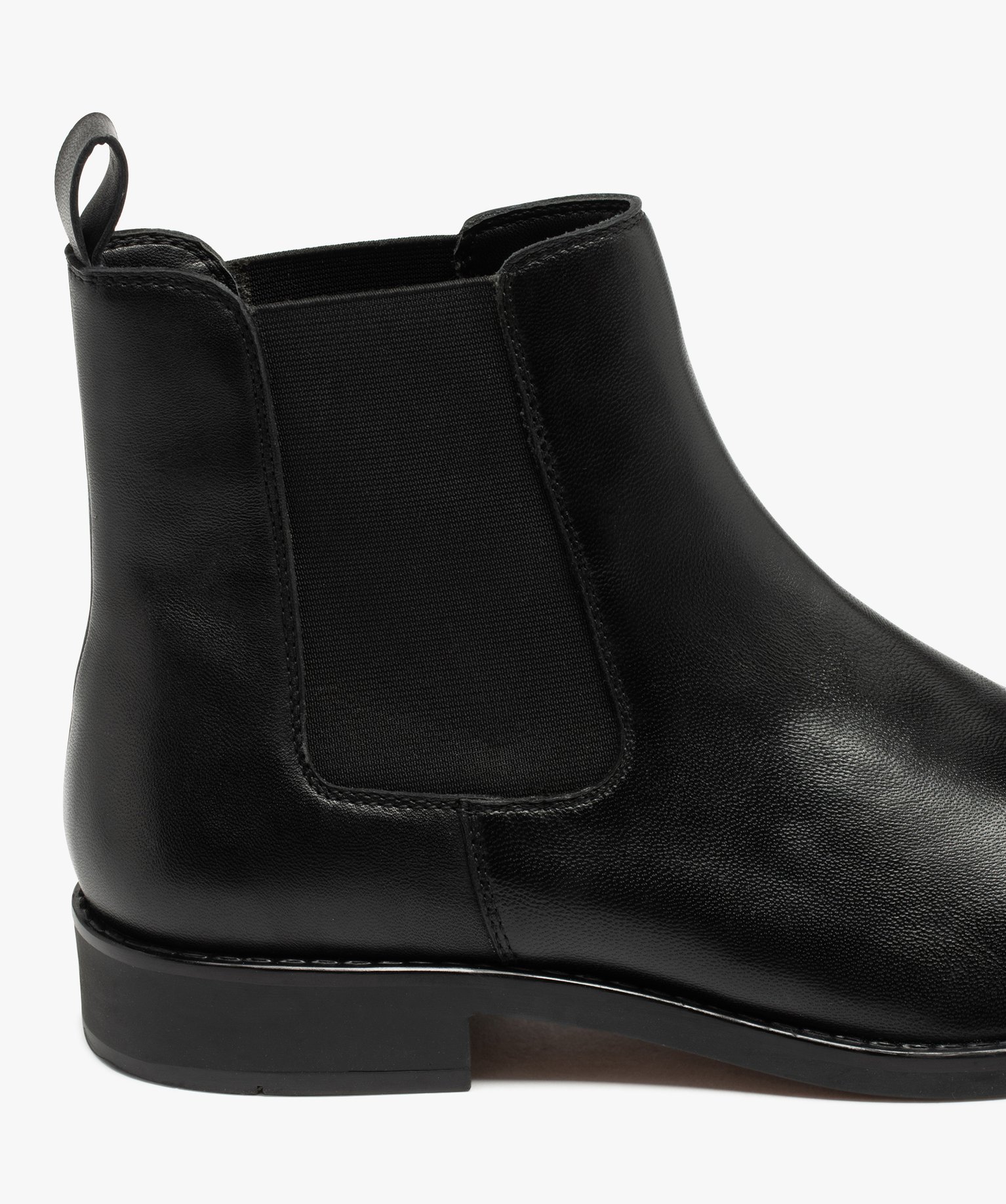 Chelsea boots dessus cuir homme - Tanéo noir | GEMO