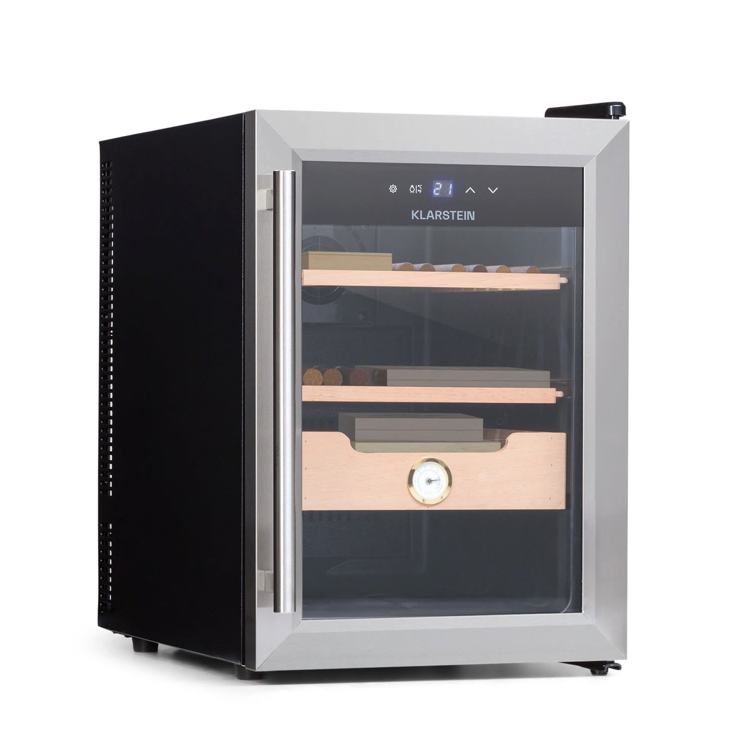 Klarstein Humidor HEA-Presidente40-SS, Humidor Zigarre Humidor Befeuchter elektrisch Humidor Schrank