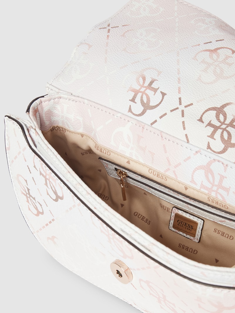 Saddle Bag mit Label-Applikation Modell 'REA' in weiß