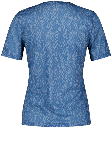 Gemustertes T-Shirt mit Frontprint