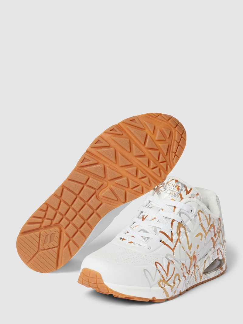 Sneaker mit Motiv-Print in weiß