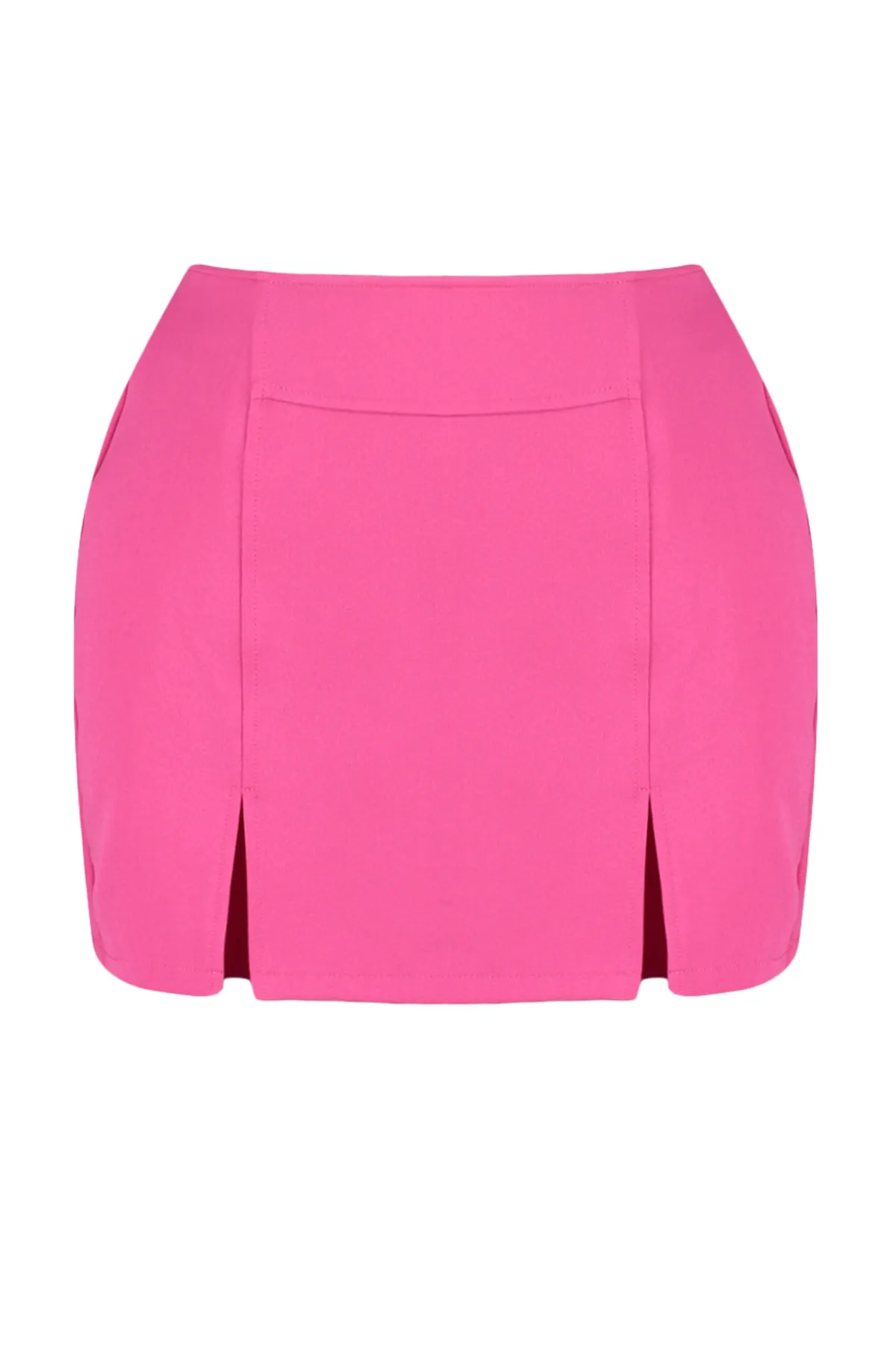 Trendyol Collection  Fuchsiafarbener, gewebter Super-Mini-Shortsrock mit doppeltem Schlitz TWOSS20SR0364