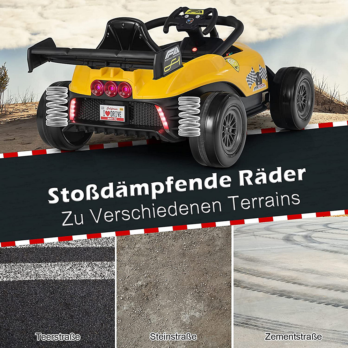 Rennauto Elektroauto 12V mit Musik Licht 3-7 Jahren