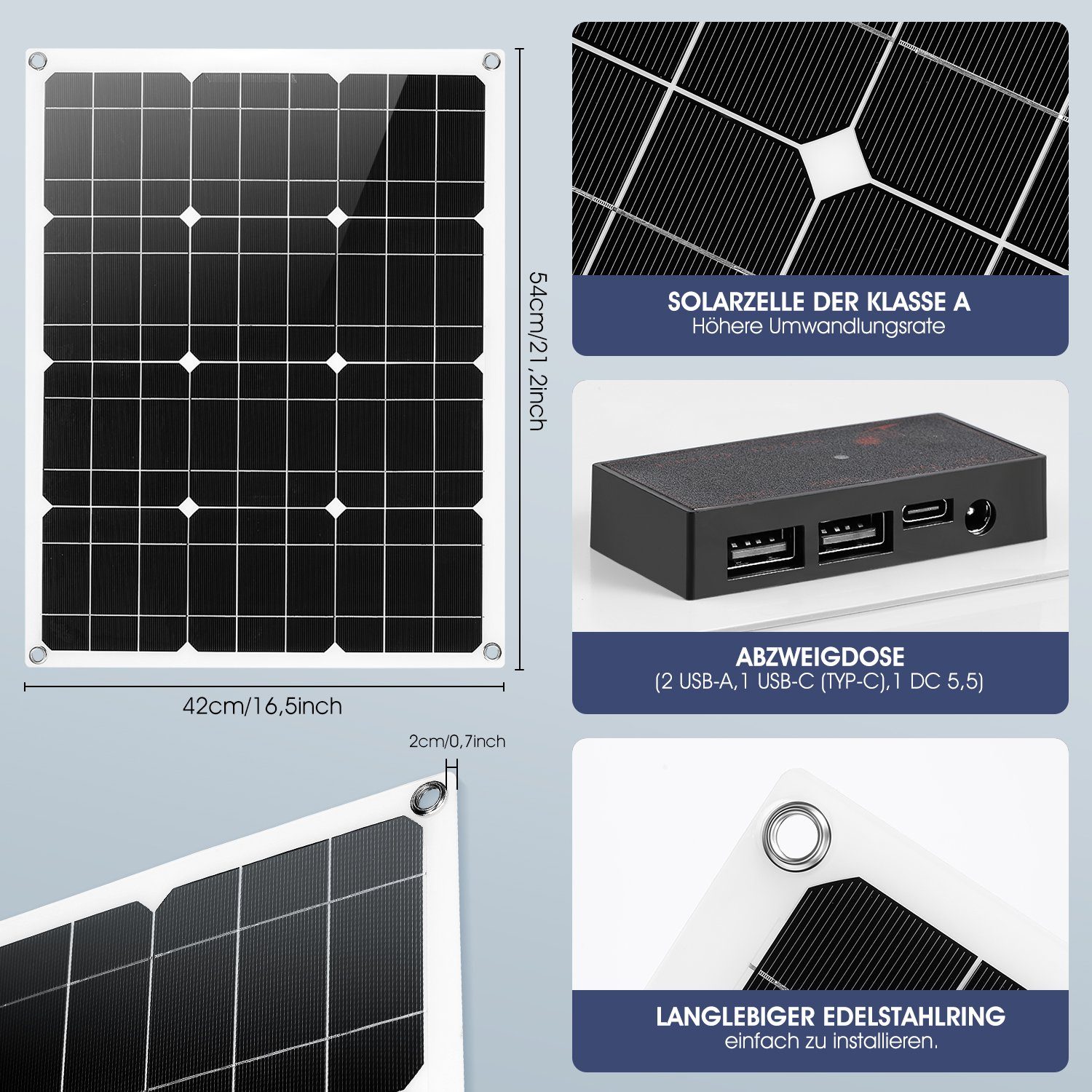 oyajia Solarmodul 100W Solarpanel 100A Solar Ladegerät Kit, Solaranlage Balkonkraftwerk, IP65 Wasserdichte Solargenerator mit 12V Solarladeregler