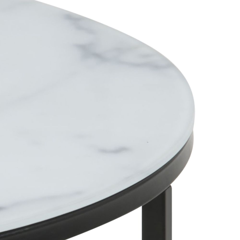 Couchtisch Alisma2 Weiß Schwarz 80 cm