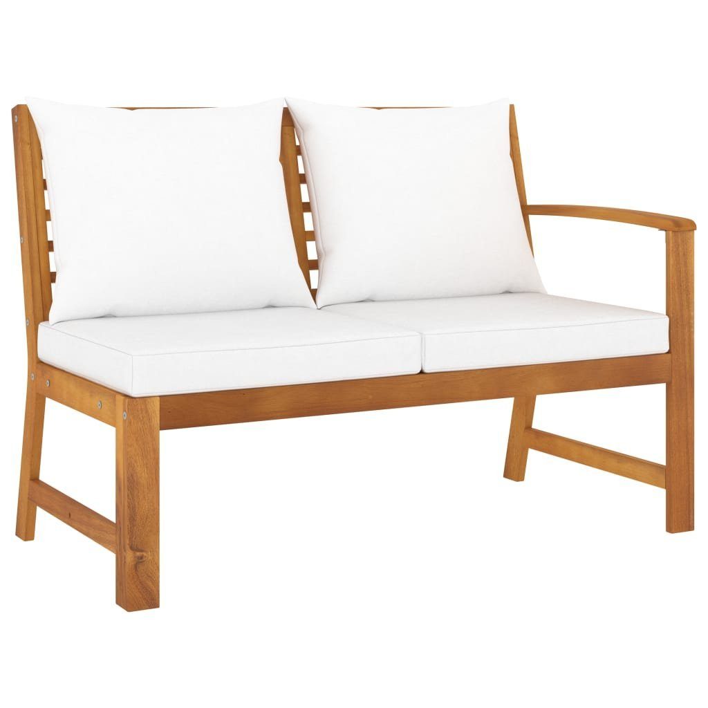 vidaXL Gartenlounge-Set 4-tlg. Garten-Lounge-Set mit Auflagen Creme Massivholz Akazie, (1-tlg)