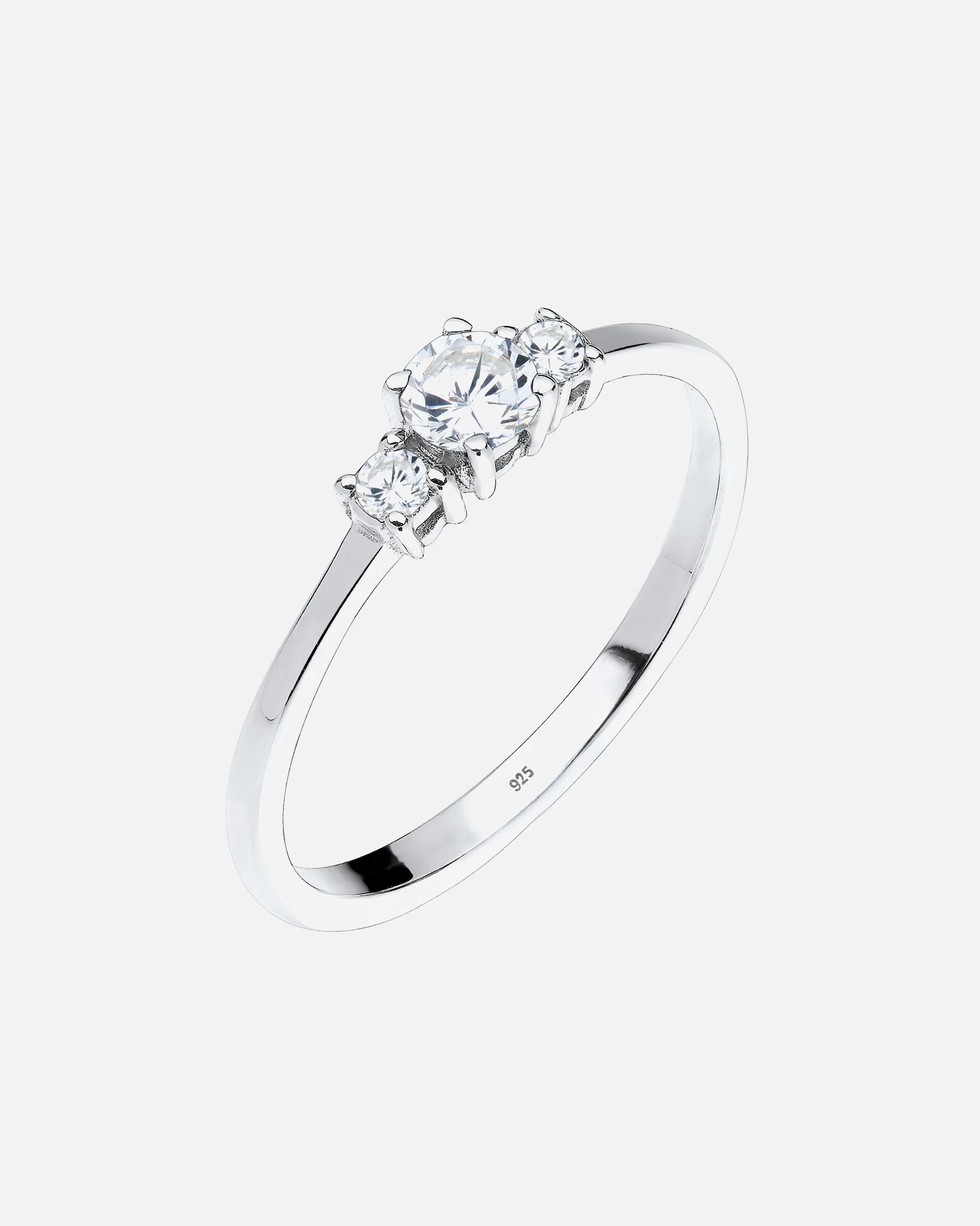 Zaročni prstan Elli s kristali kubičnih cirkonov, srebro 925
