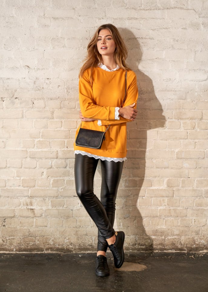 Lederimitat-Hose High Waist
