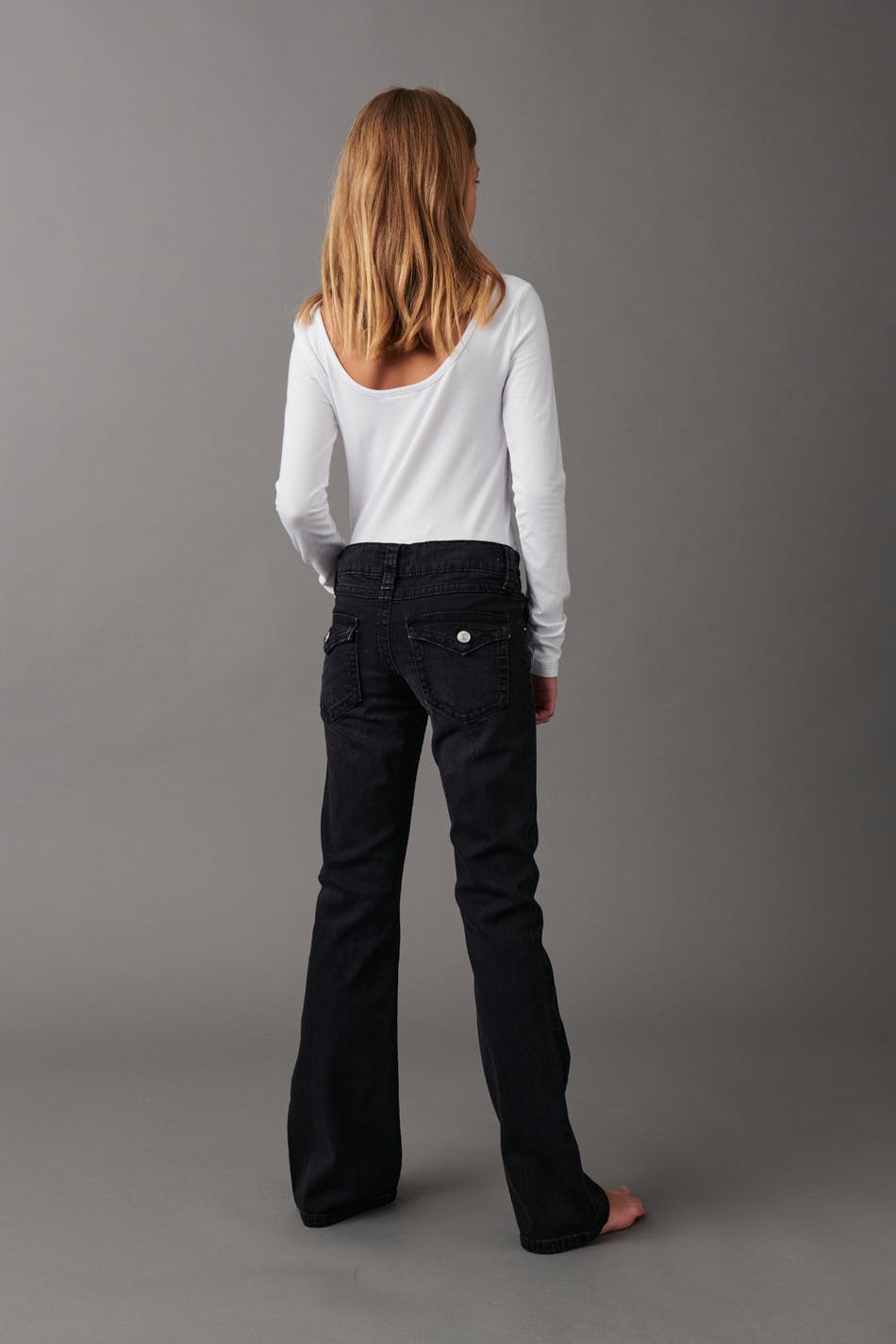 Chunky low flare jeans